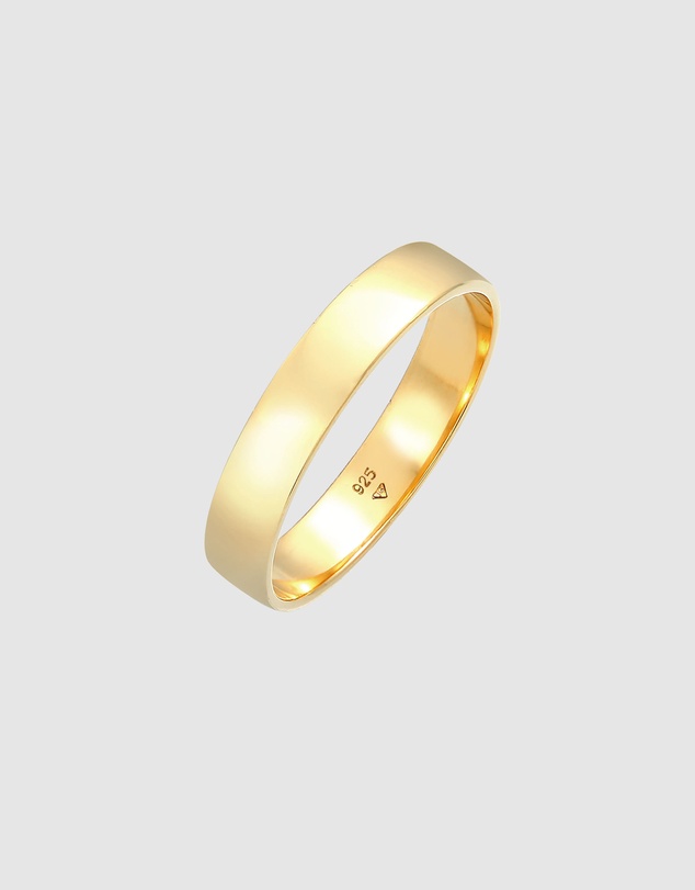 Kuzzoi - ICONIC EXCLUSIVE - Classic Band Ring in Gold-Plated 925 Sterling Silver