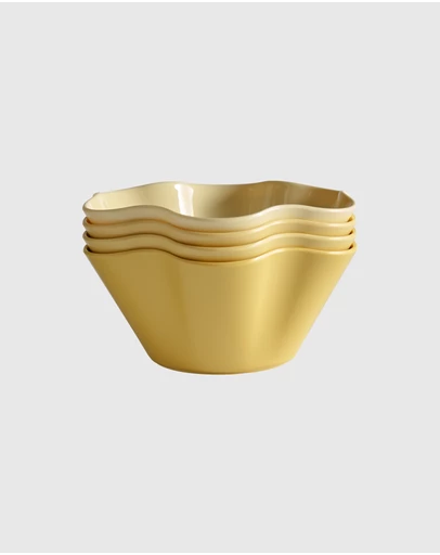 Greg Natale - Floral Bowl Yellow, Set of 4