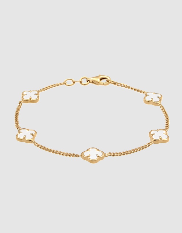 Elli Jewelry - Bracelet Cloverleaf 925 Sterling Silver Gold-Plated