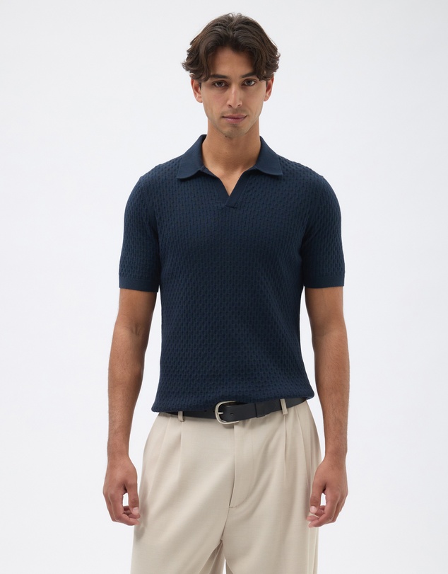 AERE - Honey Comb Knit Polo