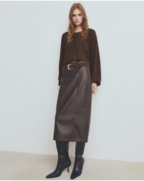 M.N.G - Gathered Blouse With Round Neckline