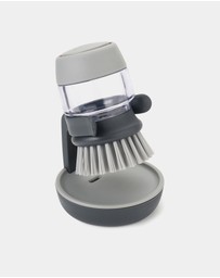 Joseph Joseph - Palm Scrub Soap Dispensing Washing-Up Brush with Storage Stand (Grey)