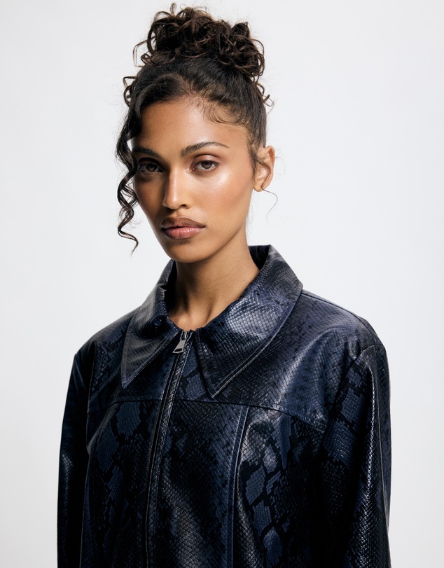 Lover - Evanthe Python Leather Look Jacket