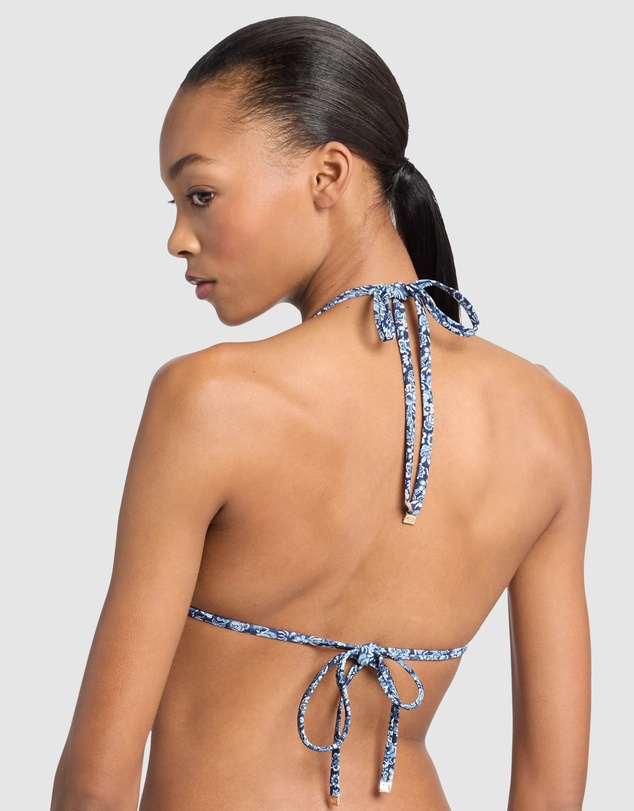 Michael Kors - Floral Print Padded Triangle Halter String Bikini Top