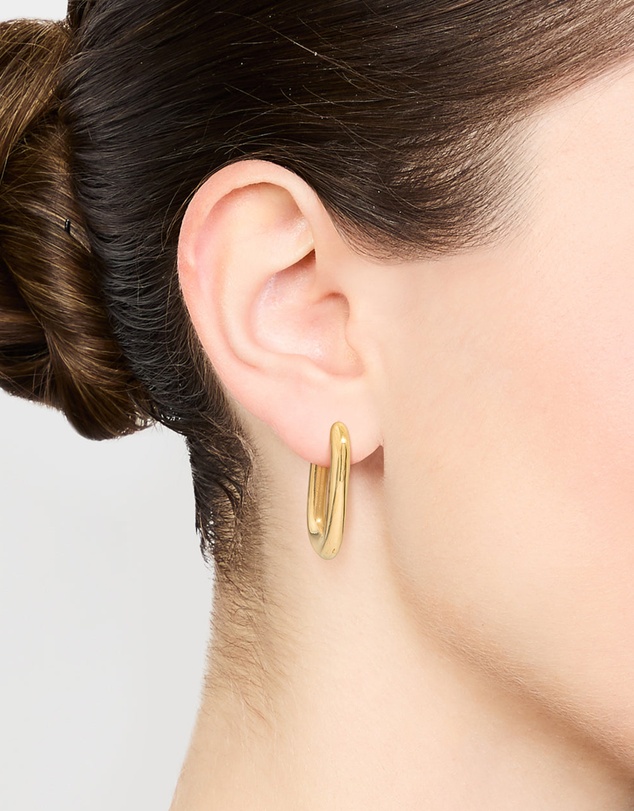 Lovisa - Waterproof Gold Plated Stainless Steel Rounded Square Hoop Earrings
