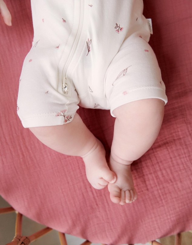 Purebaby - 2 Pack Short Zip Growsuit -Babies