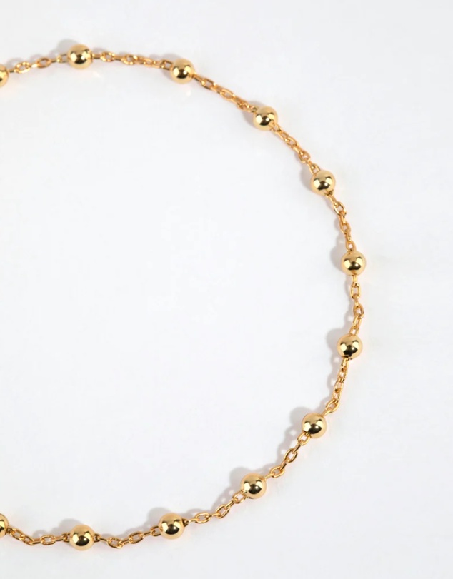 Lovisa - Gold Plated Sterling Silver Ball Chain Bracelet or Anklet