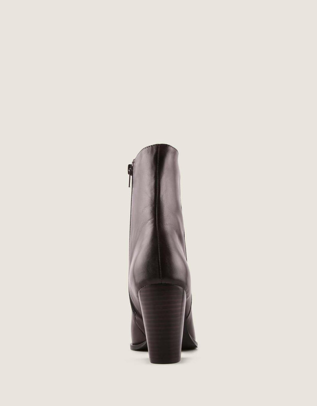Shelly Shen - Ellis Heel Ankle Boots Brown Leather
