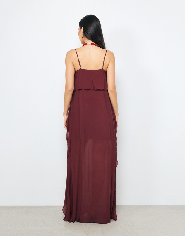 AERE - Solea Drape Back Maxi Dress