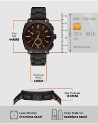 Fossil - Machine Black Chronograph Watch