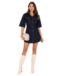 Petal & Pup - Rev Mini Dress - Dark Denim
