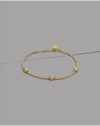 Wanderlust + Co - Heart Pave 14K Gold Vermeil Petite Tennis Bracelet