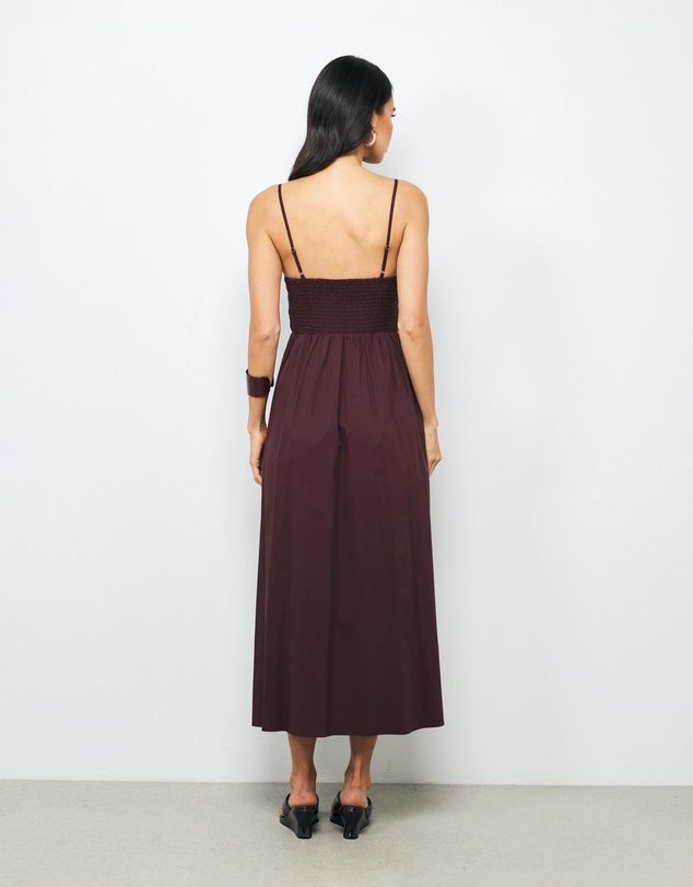 AERE - Mireya Cotton Shirred Midi Dress