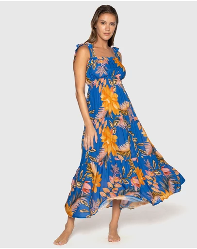 Nip Tuck Swim - Blue Mango Tango Casuarina Dress