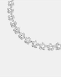Swarovski - Ariana Grande X Swarovski Necklace, Round Cut, Flower, White, Rhodium Plated