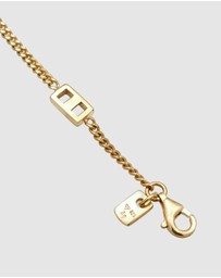 Kuzzoi - ICONIC EXCLUSIVE - Bracelet Male Rectangle Topaz White 925 Sterling Silver Gold Plated