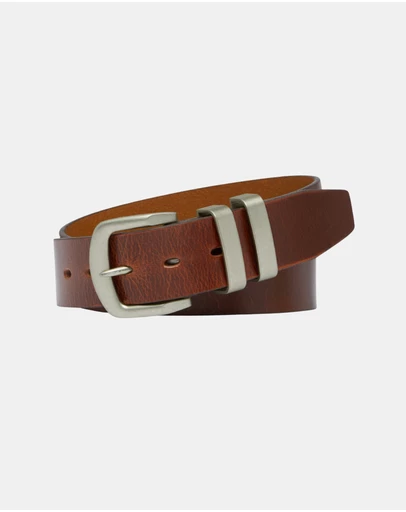 Buckle - Brumby. Australian Made Full Grain Natural Leather Belt. 38mm width.
