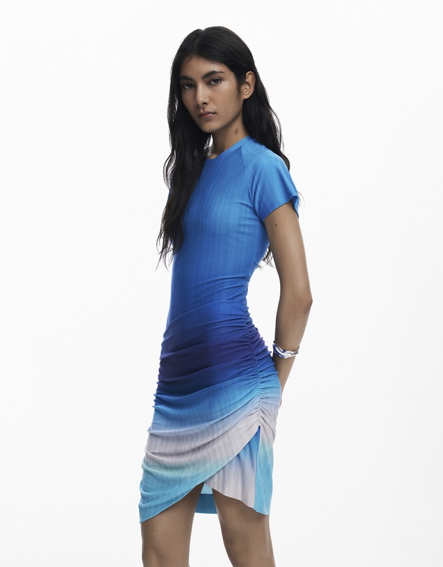 Desigual - Short dress with draped skirt
