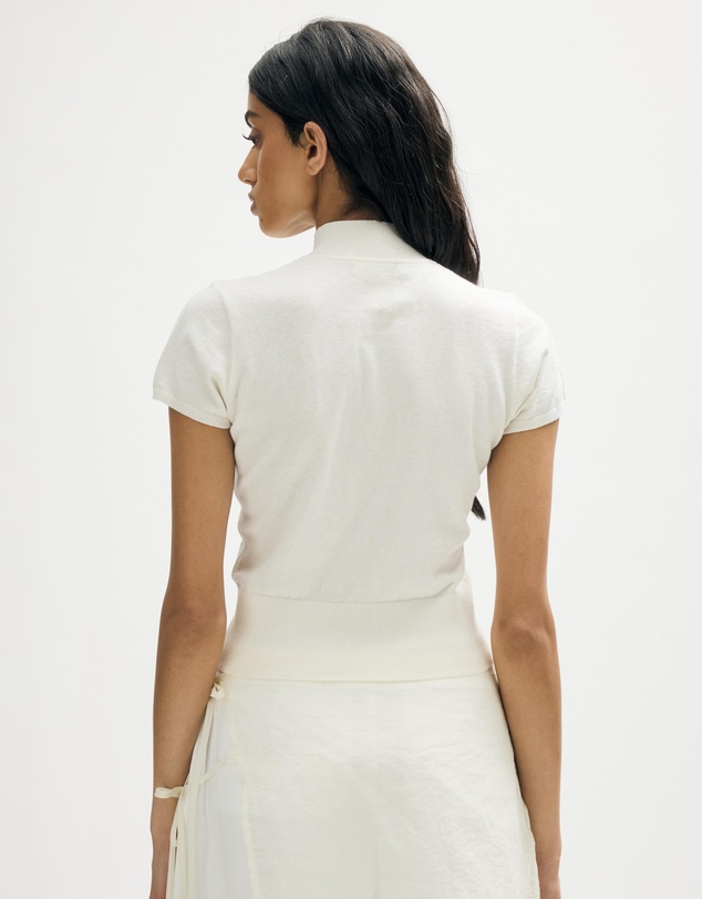 Minima Esenciales - Zoa Cotton Cashmere Funnel Neck Knit Top