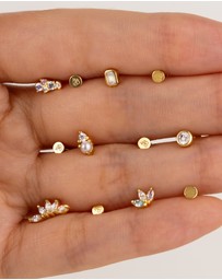Wanderlust + Co - Trio Marquise Rainbow & Gold Flat Back Earring