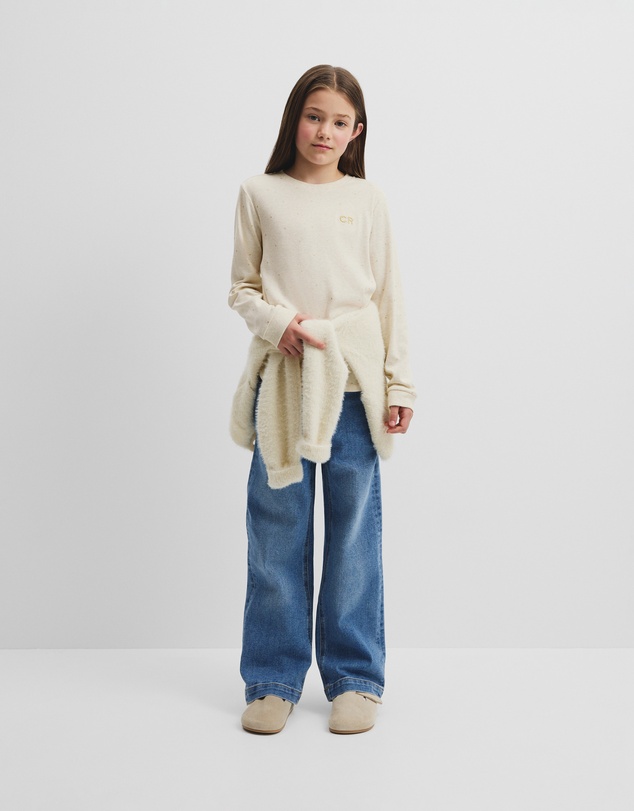 Country Road - Organically Grown Cotton Long Sleeve Curved Logo T-shirt