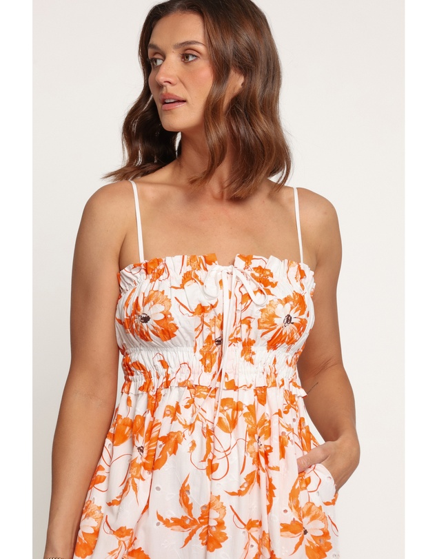 Petal & Pup - Norelle Maxi Dress - Orange Floral