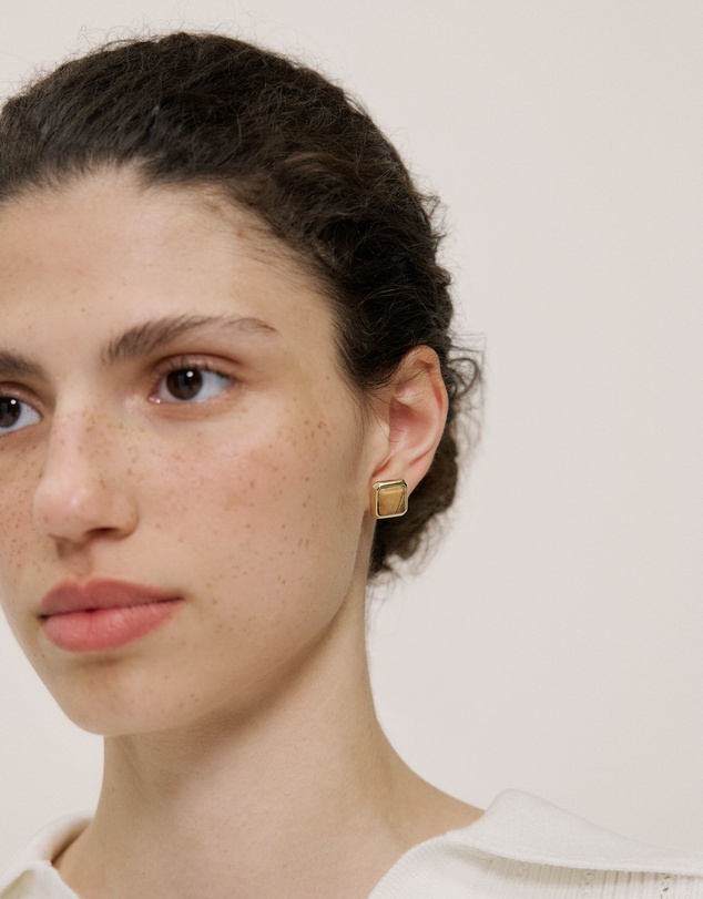 Trenery - Nerina Stone Stud Earrings in Gold