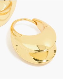 Lovisa - Waterproof Gold Plated Stainless Steel Oval Concave Hoop Earrings