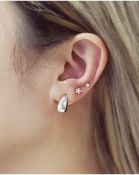 Ania Haie - Silver Small Dome Hoop Earrings