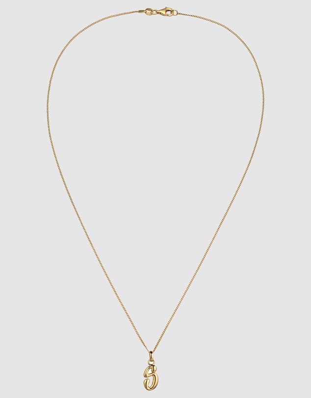 Elli Jewelry - Bubble Letter S Necklace in Gold-Plated 925 Silver