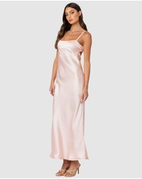EDIKTED - Vienna Open Back Satin Maxi Dress