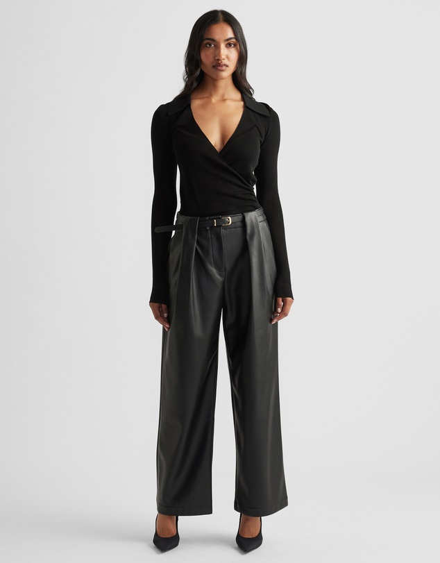 Decjuba - Kendra Crossover Fine Knit Top