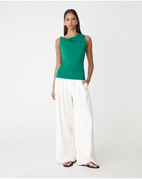 Forcast - Cici Bamboo Twist Shoulder Top