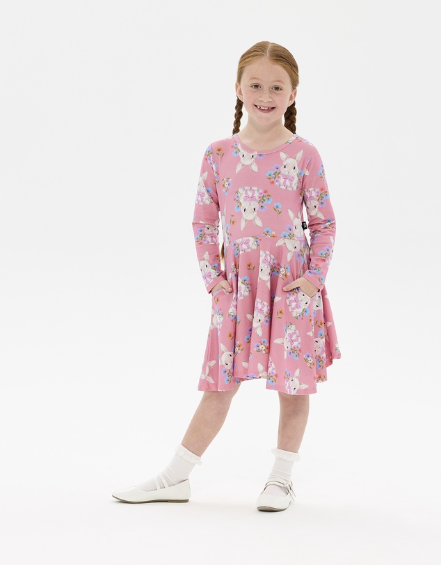 Rock Your Kid - Hunny Bunny Long Sleeve Waisted Dress