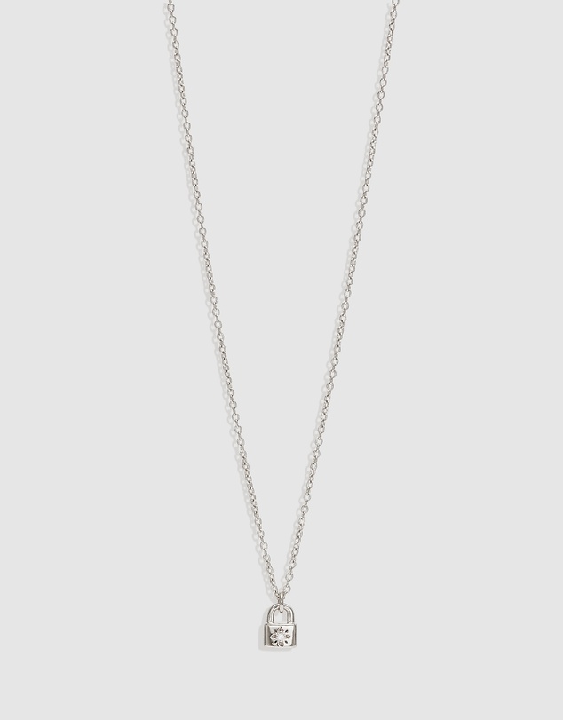 By Charlotte - Crystal Lotus Padlock Necklace