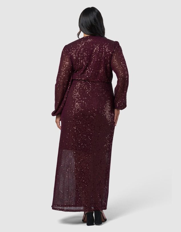 Pink Dusk by Curve Project - All I Want Sequin Maxi Dress