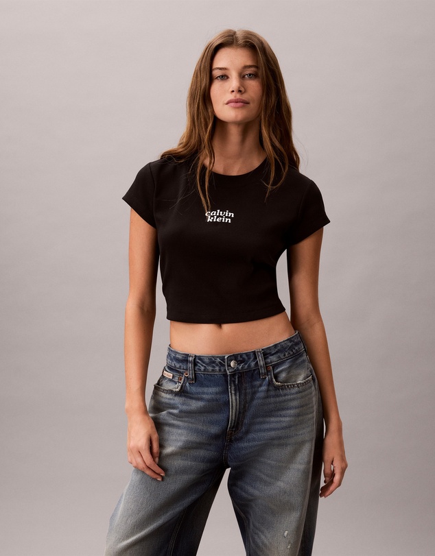Calvin Klein Jeans - Slim Cropped Logo Baby Tee