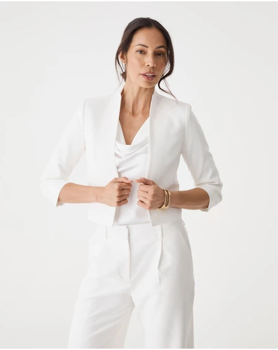 Forcast - Nikki Collarless Crop Jacket