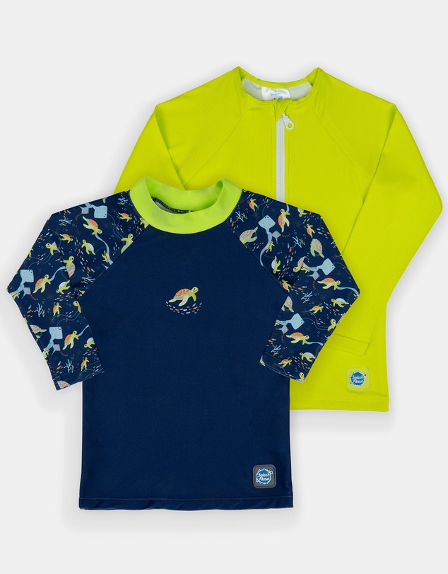 Splash About - Long Sleeve Rashies - Turtle Tide & Lime