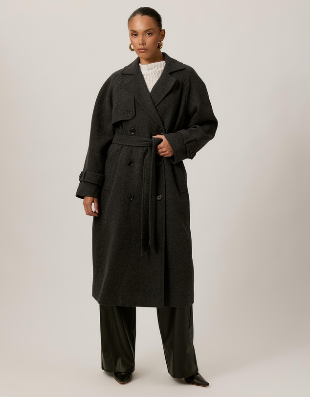 Tussah - Lillian Double Breasted Wool Blend Coat