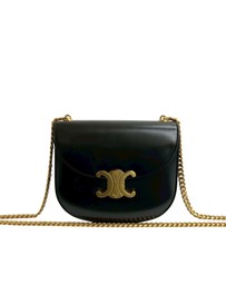 Pre-Loved by Azura Reborn - Pre-Loved Teen Shiny Calfskin Triomphe Besace Clea Chain Crossbody