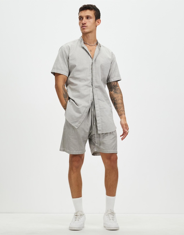 Surrounded By Ghosts - The Obsidian Linen Drawstring Shorts
