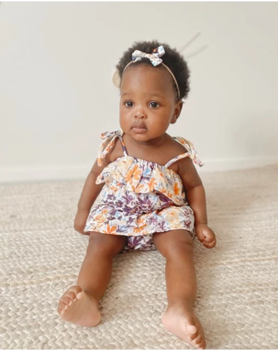 WITH LOVE FOR KIDS - Cotton Muslin Ruffle Playsuit - Babies