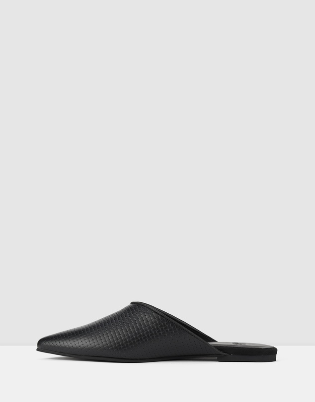 Rollie - Pointed Mule Embossed Flat
