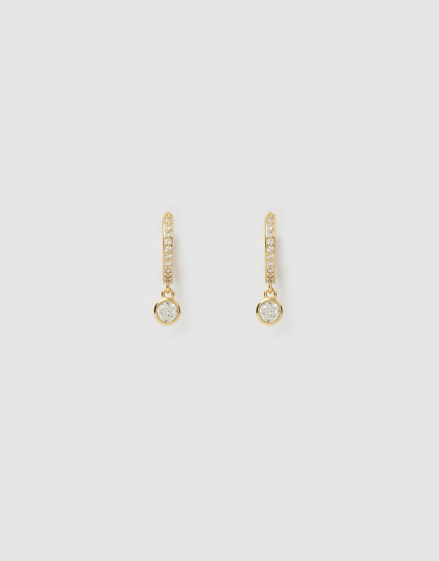 Arms Of Eve - Rhodes Gold Earrings - Stone