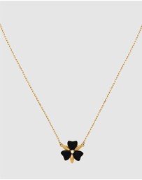 Furla - Flora Gold-Tone & Black Enamel Necklace
