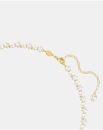 Swarovski - Matrix Tennis Necklace, Crystal Pearl, Round Cut, White, Gold-tone Plated