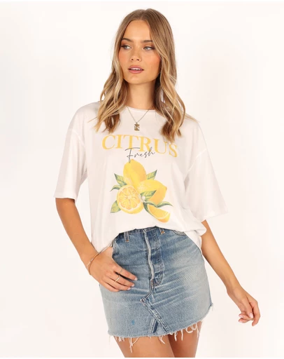 Petal & Pup - Citrus Tee - White