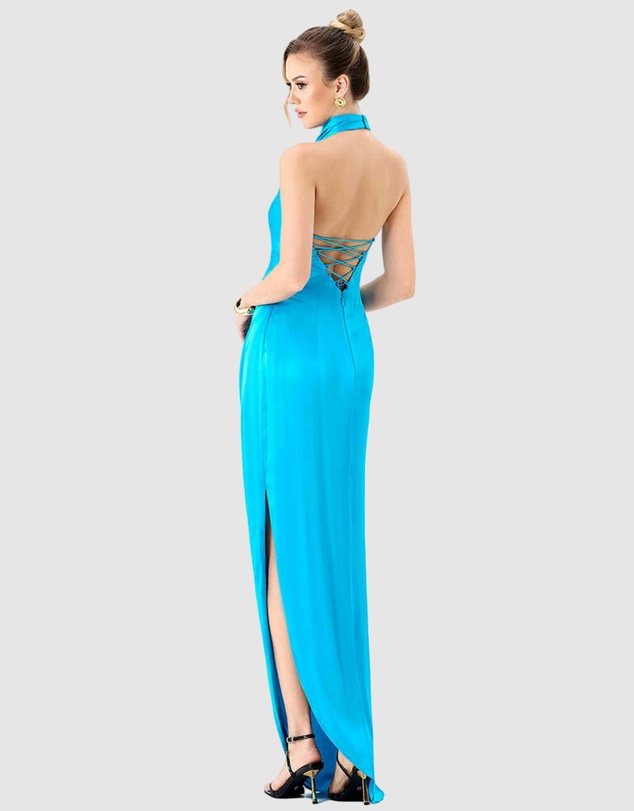 Bariano - Aaliyah High Neck Cowl Gown