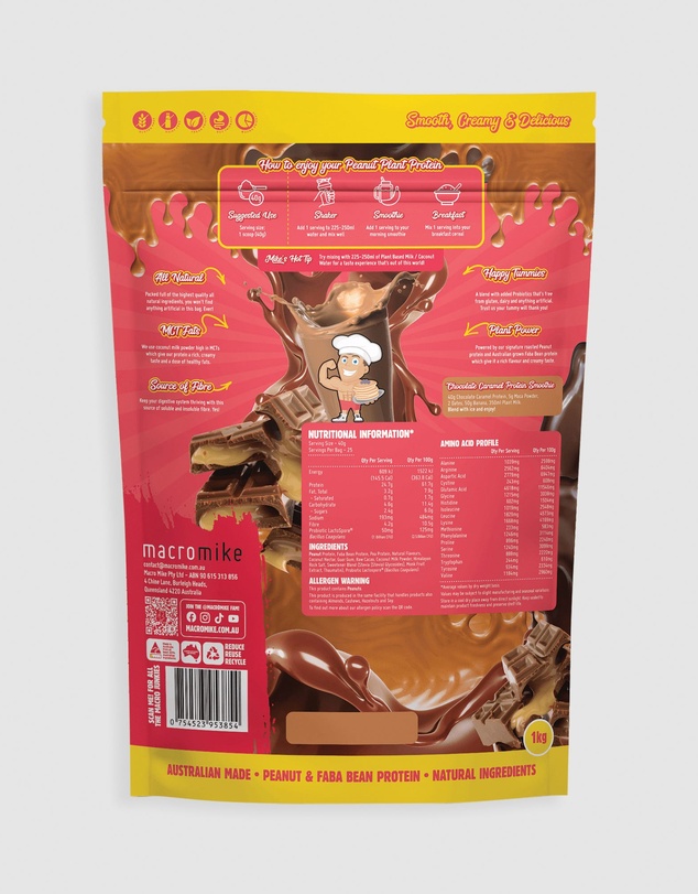Macro Mike - Chocolate Caramel Peanut Plant Protein - 1kg